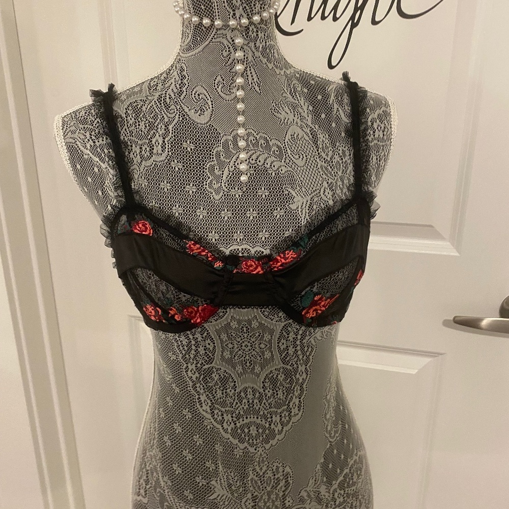 For Love Amd Lemons Melrose Black Lace Women’s Lingerie Bra XS